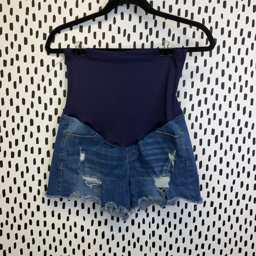 Maternity Shorts - PINK BLUSH - Jean shorts - SIZE small - Full belly